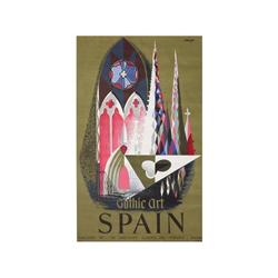 GOTIHC ART SPAIN. ORTEGA. (1950 CA.). 100x62cm. (40x24in.). Litografía. A-. TURISMO. ESPAÑA.