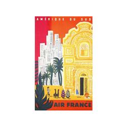 AMÉRIQUE DU SUC. AIR FRANCE. VILLEMOT. (1960 CA.). 100x62cm. (40x24in.). Litografía. A-. TURI
