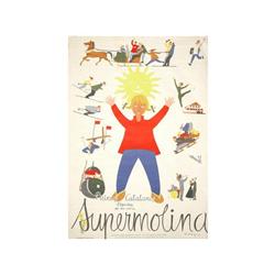 SUPERMOLINA. PIRINEOS CATALANES. ESPAÑA. VILALLONGA. 1954. 98x67cm. (39x26,5in.). Litografía.