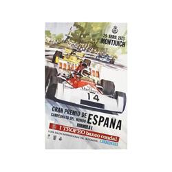 GRAN PREMIO DE ESPAÑA 29/ ABRIL 1973 MONTJUICH. TURNER, MICHAEL. 1973. 98x64cm. (38,5x25in.).