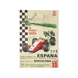 GRAN PREMIO DE ESPAÑA. TROFEO SEAT. 4 MAYO 1969. JORDANA. 1969. 98x66cm. (38x26in.). Offset.