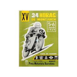 XV 24 HORAS EN MONTJUICH. 1969. 49x34cm. (19x13,5in.). Offset. A. MOTOCILETAS.