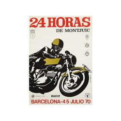 24 HORAS DE MONTJUIC. BARCELONA-4/5 JULIO/70. ROMERO, J. 1970. 50x35cm. (19x13in.). Offset. A