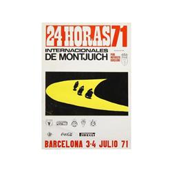 24 HORAS INTERNACIONALES DE MONTJUICH. 1971. 49x34cm. (19x13,5in.). Offset. A-. MOTOCICLETAS.