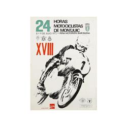 XVIII 24 HORAS MOTOCICLISTAS DE MONTJUIC. 1972. 49x34cm. (19x13,5in.). Offset. A. MOTOCICLETA