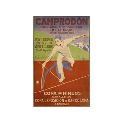 CAMPRODÓN. CONCURSO INTERNACIONAL DE TENIS 19-25 AGOSTO 1929. FONT, MELCHOR. 1929. 87x54cm. (