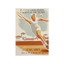 IX CONCURSO INTERNACIONAL DE TENIS. S´AGARO. MONENY. 1950. 49,5x35cm. (19,5x13,5in.). Litogra