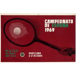 CAMPEONATO DE ESPAÑA DE TENIS, BARCELONA. DEL REY. 1969. 51x33cm. (20x13in.). Offset. A-. Ent