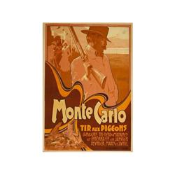 MONTE CARLO. TIR AUX PIGEONS. HOHENSTEIN. 1919. 126x88cm. Litografía. A-. Entelado. DEPORTES.