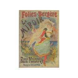 FOLIES BERGERE LE MIROIR. CHERET. (1890 CA.). 124x85,5cm. (49x33,5in.). Litografía. B-. Falta