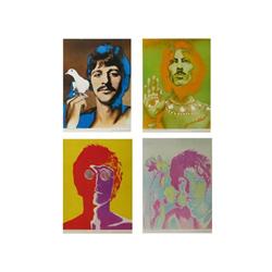 THE BEATLES. (4 posters). 1970. 76x57,5cm. (30x22,5in.). Offset. A-. Entelado. Fotografías de