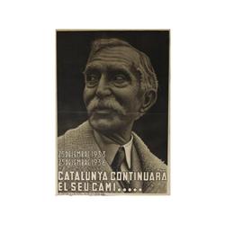 CATALUNYA CONTINUARÀ EL SEU CAMÍ... REPA LIENAS. (1936 CA.). 100x70cm. (40x27in.). Litografía