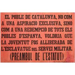 PREAMBUL DE L´ESTATUT. (1932 CA.). 44x64cm. (17x25in.). litografía. B. GUERRA CIVIL Y REPÚBLI