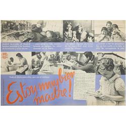 ESTOY MUY BIEN MADRE!. (1938 CA.). 67x97cm. (26x38in.). Litografía (fotomontaje). B+. GUERRA