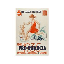 SEGELL PRO-INFANCIA. 5CMS. PER LA SALUT DELS INFANTS. MORELL. (1937 CA.). 34x25cm. (14x10in.)