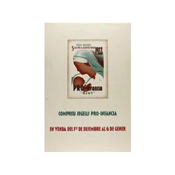 COMPREU SEGELLS PRO-INFANCIA. 1938. 38x27cm. (15x10,5in.). Litografía. A-. GUERRA CIVIL Y REP