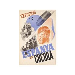 EXPOSICIÓ ESPANYA EN GUERRA. (1937 CA.). 100x70cm. (40x24in.). Litografía (fotomontaje). A-.