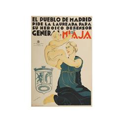 EL PUEBLO DE MADRID PIDE LA LAIREADA PARA SU HEROICO DEFENSOR GENERAL MIAJA. AUGUSTO. 1936. 1