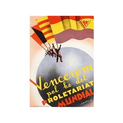 VENCEREM PEL BE DEL PROLETARIAT MUNDIAL. COVES. 1936. 100x70cm. (40x27in.). Litografía. A-. E