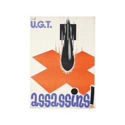 U.G.T. ASSASSINS!. LLEO. (1937 CA.). 100x70cm. (40x27in.). Litografía. A-. Entelado. GUERRA C