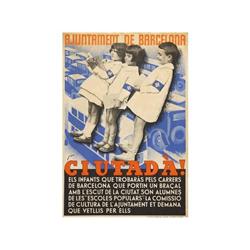 AJUNTAMENT DE BARCELONA. CIUTADA!. JAN. (1937 CA.). 49,5x34cm. (19x13in.). Litografía. B+. GU