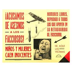 ¡ACUSAMOS DE ASESINOS A LOS FACCIOSOS!. (1937 CA.). 52x66cm. (20,5x26in.). Litografía. A. Ent