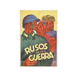 RUSOS EN LA GUERRA. (1950 CA.). 100x70cm. (40x27in.). Litografía. B+.