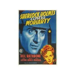 ADVENTURES OF SHERLOCK HOLMES. SHERLOCK HOLMES CONTRA MORIARTY. SOLIGO. 1932. 100x70cm