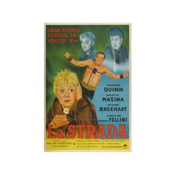 (cartel argentino). LA STRADA. 1954. 110x74cm. (43,2x29,2in.). Litografía. A-. A. Quin