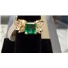 Image 1 : 3 Carat Columbian Emerald Diamond Ring, 14K Golld 7.6 Grams