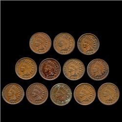1893 Indian Cent Lot of 12 Hi Grade (COI-7506)