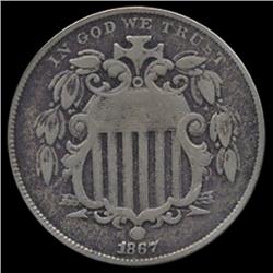 1867 Shield 5c Better Grade (COI-7635)