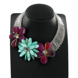 1050ct Agate MOP & Crystal Necklace (JEW-2477)