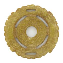 Vintage Chinese Handcarved Jade Bi (ANT-1124)