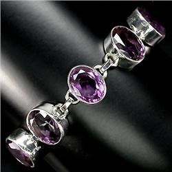 121ctw Top Purple Amethyst Sterling Bracelet  (JEW-2280)