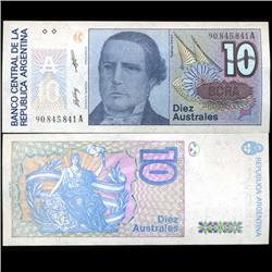 1989 Argentina 10 Australes Note Crisp Unc (CUR-05565)