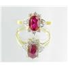 Image 1 : 11ctw Lab Dia/Ruby 22k Gold Vermeil Ring (JEW-2394)