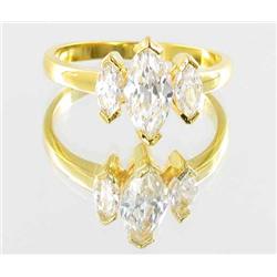 13ctw Lab Diamond 22k Gold Vermeil Ring (JEW-2108)