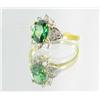 Image 2 : 11ctw Lab Dia/Emerald 22k Gold Vermeil Ring (JEW-2380)