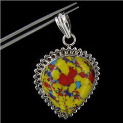 61ctw Mosaic Jasper Silver Pendant (JEW-2456)