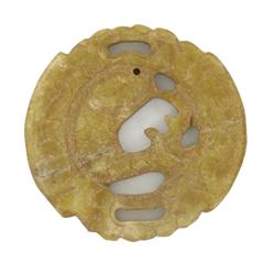 Vintage Chinese Handcarved Jade Bi (ANT-1121)