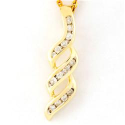 0.39Ct Natural Diamond Yellow 9K Gold Pendant (JEW-9108X)