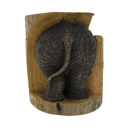 Handcarved Teak Elephant Derrier Tush (CLB-501)