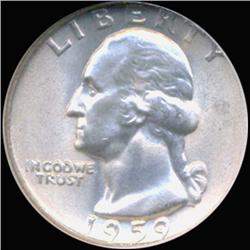 1959 Washington 25c Silver Quarter Coin GEM (COI-6839)