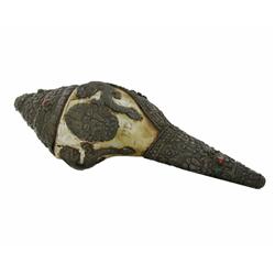 Heavy Silver Vintage Tibet Zodiac Shell Horn (ANT-945)