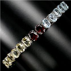 116ctw Fancy Multigem Sterling Bracelet  (JEW-2270)