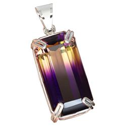 67.93ctw Sterling Pendant Yellow Purple Ametrine  (JEW-2324)