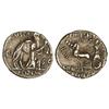 Image 1 : Denario. 58 a.C. AEMILIA. M. Aemilius Scaurus y Pub Plautius Hypsaeus. Anv.: M. SCAVR. EX. S. C. AED
