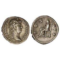 Denario. Acuñada el 128-132 d.C. ADRIANO. Anv.: HADRIANVS AVGVSTVS P. P. Cabeza laureada a derecha.