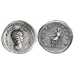 Antoniniano. Acuñada el 211-217 d.C. JULIA DOMNA. Anv.: IVLIA PIA FELIX AVG. Busto diademado a derec